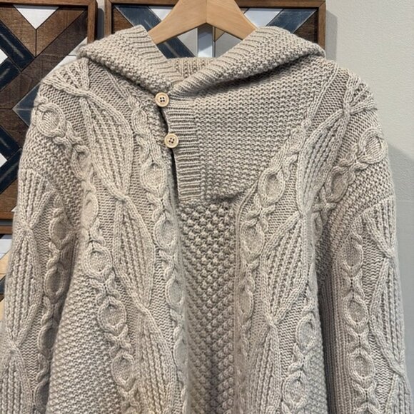 RRL Double RL Ralph Lauren Men’s Wool Hand Knit Hooded Sweater Medium - Picture 4 of 11